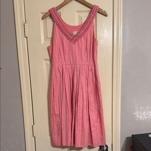 Anthropologie Moulinette Soeurs Pink Small Polka Dot Sleeveless Dress Size 4